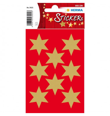 3925 Weihnachten Schmucketikett Stern 33mm gold 3925 Weihnachten Schmucketikett Stern 33mm gold