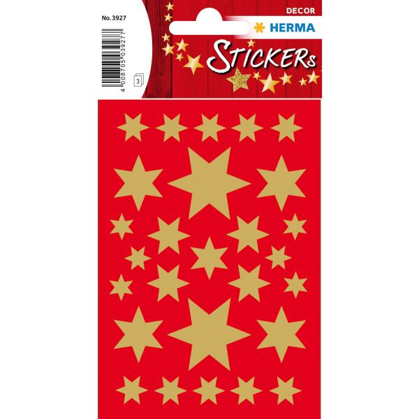 10 Stück Herma 3927 Weihnachten Schmucketikett Stern gold 4008705039277 Herma 51 Stück