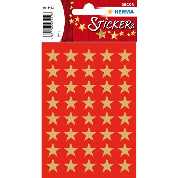 10 Stück Herma 3412 14mm  5zackig Schmucketikett Stern gold 4008705034128 Herma 120 Stück