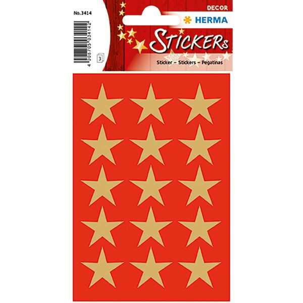 10 Stück Herma 3414  21mm 5zackig Schmucketikett Sterne gold 4008705034142 Herma 45 Stück