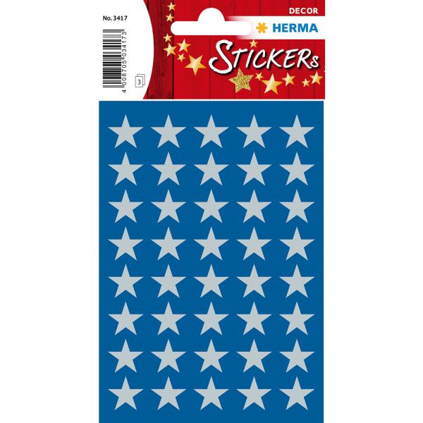 10 Stück Herma 3417 14mm 5zackig Schmucketikett Sterne silber 4008705034173 Herma 120 Stück