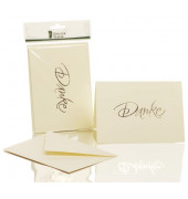 Dankeskarten Danksagungskarte 1181956008 DIN B6  Hoch doppelt 220g Hei&szlig;folienpr&auml;gung gold silberne Schrift chamois