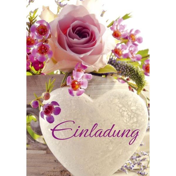 Komma³ Einladungskarte mit Text - Pack mit 5 Stück inkl. Umschlag.