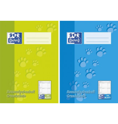 Hausaufgabenheft 100057952 / liniert, A5, 90g, farbig sortiert, 24 Blatt / 48 Seiten