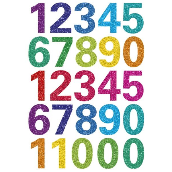 10 Stück Herma 3279 Decorsticker Schmucketikett Zahlen farbig 25 Stück