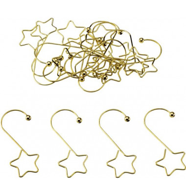 Christbaumkugeln-Aufhänger Stern gold 20 Stück