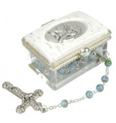 76-54 39cm Rosenkranz in Dose blau