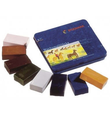 Wachsmalbl&ouml;cke Bienenwachs, 35100, farbig sortiert, Bl&ouml;cke, 41x23x12mm