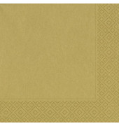 Servietten 105804/, gold / Uni, 3-lagig, 33x33cm