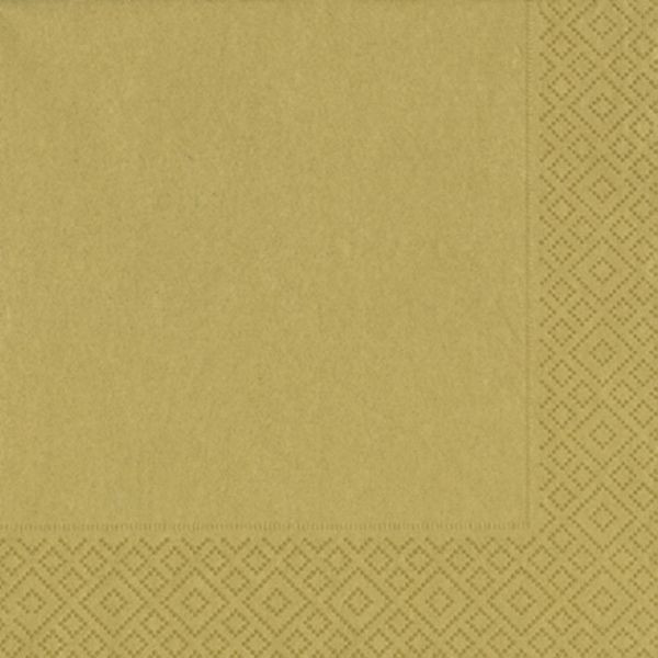 Duni Weihnachts-Servietten 33x33cm gold 3-lagig 1/4-Falz 7321011058044 Duni 20 Stück