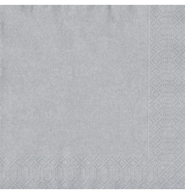 Servietten 105805/, silber / Uni, 3-lagig, 33x33cm