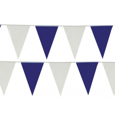 14416 30Flaggen 10m Wimpelkette blau/weiß