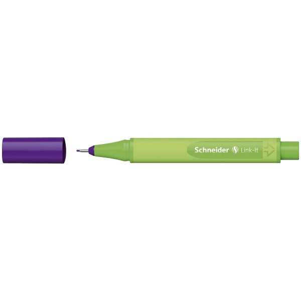 10 Stück Schneider Fineliner Link-It, 191208, hellgrün (Schreibfarbe: daytona-violett), 0,4mm 4004675107350 Schneider