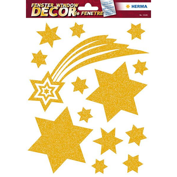 4008705151092 - 15109 WeihnFensterbild Sterne gold 4008705151092 14 Stück