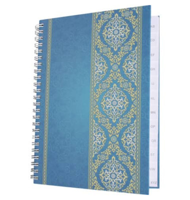 Notizbuch 46504, m.Register, blau, A5, liniert, 120g, 48 Blatt / 96 Seiten