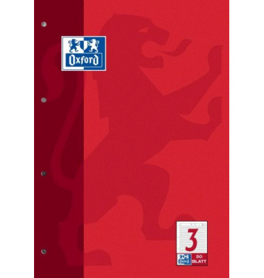 100050342 Arbeitsblock A4 50 Blatt Lineatur 3