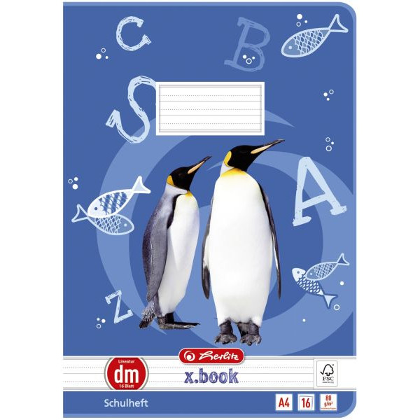 4008110475578 - Schulheft 11322401 xbook Lineatur dm   liniert   keine A4 80g blau 16 Blatt   32 Seiten 4008110475578 Herlitz