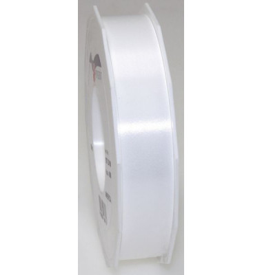 Geschenkband 18725/99600, uni gl&auml;nzend, 25mm x 91m, wei&szlig;