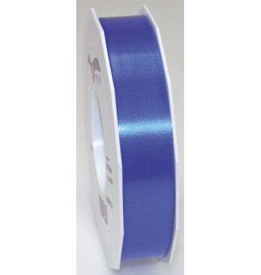 Geschenkband 18725/99614, uni gl&auml;nzend, 25mm x 91m, blau