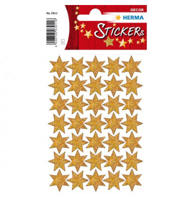 3911 Weihnachten Schmucketikett Stern 16mm gold