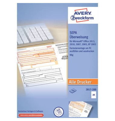 2817-200 Sepa-Überweisung - A4, ohne Software