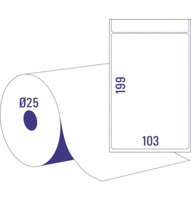 Thermoetikettrollen - 103 x 199 mm, permanent haftend, 2 Rollen   700 Stück