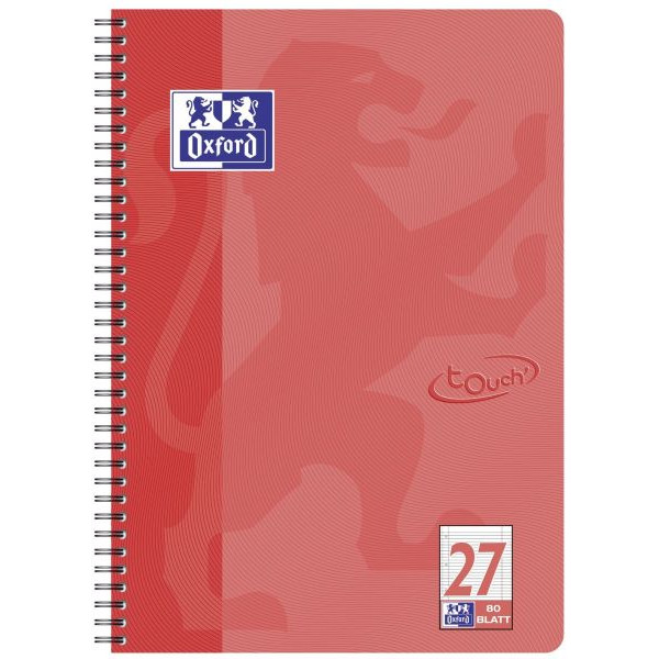 4006140021390 - Collegeblock 400086493 touch Lineatur 27   liniert mit Rand innen außen A4+ 90g rot 80 Blatt 4006140021390 Oxford