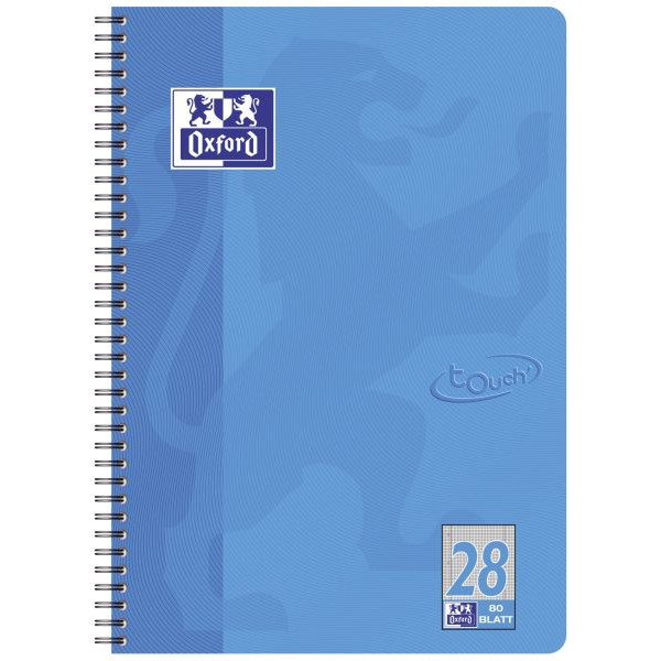 4006140021352 - Collegeblock 400086497 touch Lineatur 28   kariert mit Rand innen außen A4+ 90g blau 80 Blatt 4006140021352 Oxford