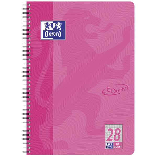 4006140021314 - Collegeblock 400086496 touch Lineatur 28   kariert mit Rand innen außen A4+ 90g rosa 80 Blatt 4006140021314 Oxford