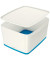 Aufbewahrungsbox MyBox 5216-10-36, 18 Liter mit Deckel, für A4, außen 385x318x198mm, Kunststoff weiß/blau