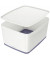 Aufbewahrungsbox MyBox 5216-10-01, 18 Liter mit Deckel, für A4, außen 385x318x198mm, Kunststoff weiß/grau