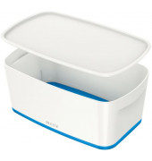 Aufbewahrungsbox MyBox 5229-10-36, 5 Liter mit Deckel, für A5, außen 318x191x128mm, Kunststoff weiß/blau