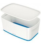 Aufbewahrungsbox MyBox 5229-10-36, 5 Liter mit Deckel, für A5, außen 318x191x128mm, Kunststoff weiß/blau