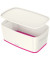 Aufbewahrungsbox MyBox 5229-10-23, 5 Liter mit Deckel, für A5, außen 318x191x128mm, Kunststoff weiß/pink