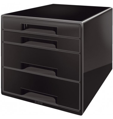 Schubladenbox Cube Duo Colour 5252-10-95 schwarz/schwarz 4 Schubladen geschlossen