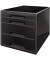 Schubladenbox Cube Duo Colour 5252-10-95 schwarz/schwarz 4 Schubladen geschlossen