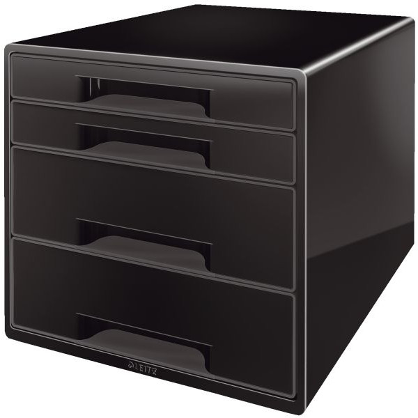 4002432115488 - AKTION LEITZ Schubladenbox CUBE Duo Colour  schwarz grau 52521095 DIN A4 mit 4 Schubladen 1 St mit Prämie nach Registrierung