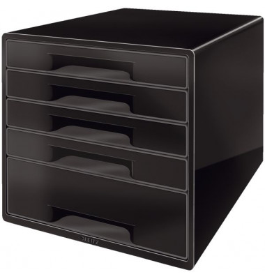 Schubladenbox Cube Duo Colour 5253-10-95 schwarz/schwarz 5 Schubladen geschlossen