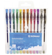 Gelschreiber Glitzer, 5110100-99, transparent (Schreibfarbe: 12-farbig sortiert), 1mm, mit Kappe