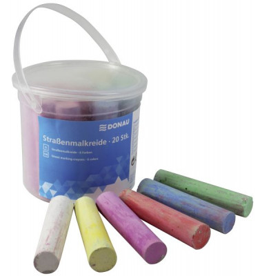 Stra&szlig;enmalkreide Donau, 4510001-99, 6 Farben sortiert - Farbwahl nicht m&ouml;glich, rund, 25x105mm (&Oslash;xL)