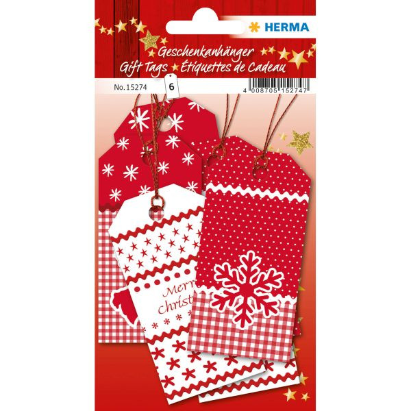 4008705152747 - Geschenkanhänger Weihnachten White Christmas - 8 x 4 cm rot 4008705152747 6 Stück 4008705152747 - Geschenkanhänger Weihnachten White Christmas - 8 x 4 cm rot 4008705152747 6 Stück