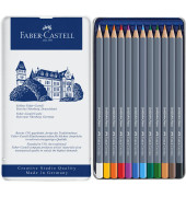 Aquarell-Buntstifte Goldfaber Aqua 12-farbig sortiert 6 x 175mm Metalletui