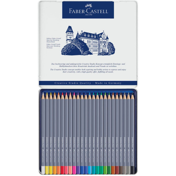 4005401146247 - Aquarell-Buntstifte Goldfaber Aqua 24-farbig sortiert 6 x 175mm Metalletui 4005401146247 Faber-Castell
