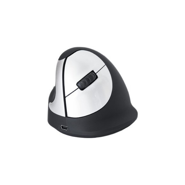 8719274490319 - R-Go Tools Kabellose Ergonomische Optische Maus HE Medium For Left-Handed Users Mit USB A 20 Nano Receiver Schwarz Silber 8719274490319 - R-Go Tools Kabellose Ergonomische Optische Maus HE Medium For Left-Handed Users Mit USB A 20 Nano Receiver Schwarz Silber