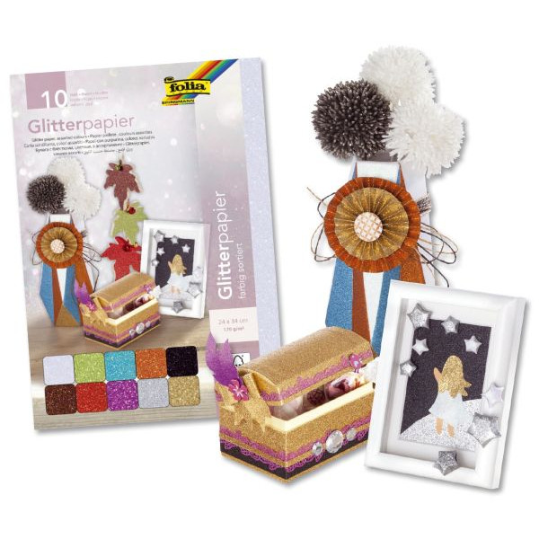 4001868078671 - Glitterpapier - 10 Blatt 24 x 34 cm sortiert 4001868078671 Folia 4001868078671 - Glitterpapier - 10 Blatt 24 x 34 cm sortiert 4001868078671 Folia