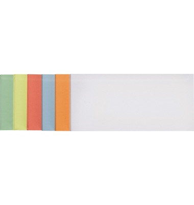 Moderationskarten Rechteck 20,5x9,5cm selbsthaftend farbig sortiert