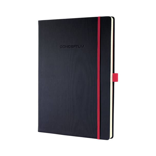 4004360826504 - Notizbuch Conceptum Red Edition CO661 schwarz A4 liniert 80g 194 Seiten mit Gummiband paginiert 4004360826504 Sigel