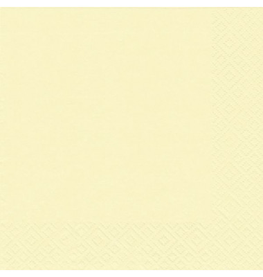 Servietten Atelier 1019-0002, creme / Uni, 3-lagig, 25x25cm