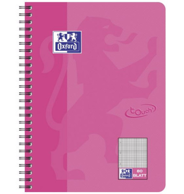 Collegeblock 400086487 touch, Lineatur 22 / liniert mit Rand innen, B5, 90g, rosa, 80 Blatt