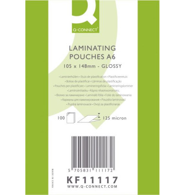 Laminierfolien KF11117, A6, 111x154mm, 125mic, gl&auml;nzend